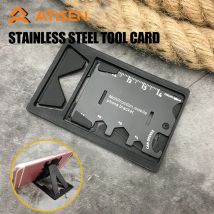 Multifunktion ale tragbare Edelstahl-Werkzeug karte Outdoor-Überlebens-Camping zubehör mit Säge lineal in einem Jagd werkzeug