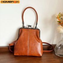 HOMEFISH Damska torebka w stylu vintage, brązowa, uniwersalna, designerska torba na ramię, torebka typu shell ze skóry PU, torebki crossbody