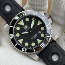 STEELDIVE Mens Watch SD1987 46.5MM Steel Case Super Luminous 200Bar Waterproof Ceramic Bezel Men Automatic Dive Watch with Valve