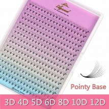 AGUUD 320 Vorgefertigte Volumen-Wimpernverlängerungen 3D-40D mit dünnem, spitzem Stiel, Russische Volumen-Wimpern für Make-up