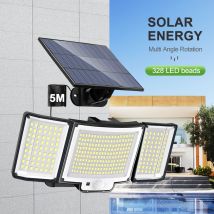 348LED lampa słoneczna zewnętrzna lampa bezpieczeństwa z czujnikiem ruchu wodoodporna 126/328LED potężny reflektor słoneczny do garażu ogrodowego