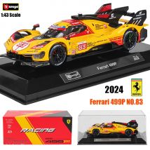 Bburago 1:43 24 HEURES DU MANS 2024 Ferrari 499P nr 83 model wyścigowy symulacja modelu samochodu model ze stopu zabawka samochodowa kolekcja dla mężczyzn prezent