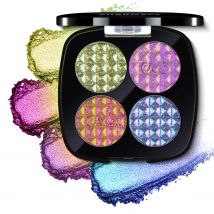CHARMACY Palette di ombretti duocromatici a 4 colori Vegan Shimmer Multicromo Ombretto a lunga durata Trucco cosmetico per le donne