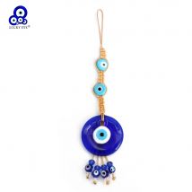 Lucky Eye Türkischer böser Blick-Anhänger, Wandbehang, geflochtenes Seil, Schlüsselanhänger, Auto-Schlüsselanhänger für Damen und Herren, Llavero Porte Clé Andersen