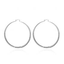 High quality 925 Sterling Silver charms 7CM Big circle hoop Earrings for Women fashion party wedding Jewelry Holiday gifts