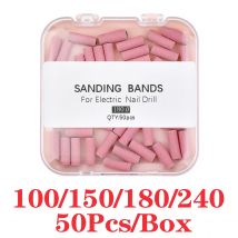 100Pcs Mini 3mm Nail Sand Ring Pink Sanding Nail Drill Bit For Manicure Polishing Grinding