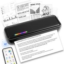 Portable A4 printer, wireless thermal printer for printing documents and pictures on A4 thermal paper, ink-free operation with l