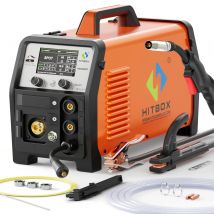 Saldatrice HITBOX HIM250 DPP 180A MIG Gas/Senza Gas/MMA/Lift TIG IGBT Saldatrici inverter Saldatore in alluminio a doppio impulso MIG
