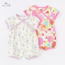 Dave Bella Säugling Sommer Kleinkind Stram pler Overall drucken Neugeborenen Stram pler Baumwolle Kurzarm Kleidung db2223419