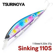 TSURINOYA 110mm 37g Affondamento Minnow Max 80m Esche da pesca a lancio lungo Pesca in mare Esca dura artificiale WIZARD 110S Jerkbait Lure