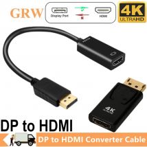 GRWIBEOU 4K DisplayPort to HDMI-Compatible Adapter Cable HD 1080P DP Male to Female HDMI-Compatible Converter for PC HDTV Laptop