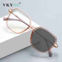VKYEE Klassische Retro-Brille mit großem Rahmen, Anti-Blaulicht-Brille, photochrome, anpassbare Brille, PFD2211