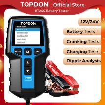 TOPDON BT200 Tester batteria portatile Strumenti di test di avviamento di ricarica per auto 12V Monitor batteria diagnostica automobilistica 100-2000CCA