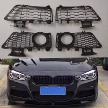 Front bumper fog light mesh grille frame for BMW 3 series F30 F31 F35 13-19 modified to MT style