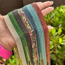 Mix Farbe 3 mm CZ 1 Reihe glänzende Tennis-Kette Halskette HipHop Iced Out Bling Kubikzircon Halsband Schmuck vergoldet für Frauen