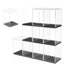 5pcs Clear Display Building Block Display Box with Dust Cover for Miniature Figures Action Figure Storage  Bricks Toy