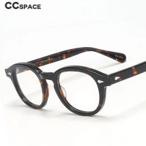 46890 Retro Men Round Acetate Optical Glasses Frames Women Fashion Rivet Eyewear Customized Prescription Glasses