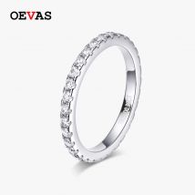Oevas Sterling Silber 2mm Moissnaite Diamantringe für Frauen Top-Qualität Party Ehering feiner Schmuck Geschenk Großhandel