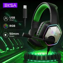 Gaming-Kopfhörer für PC/PS4/PS5 EKSA E1000 7.1 Surround RGB-Gaming-Headset Gamer USB-Kabelkopfhörer mit Geräuschunterdrückung