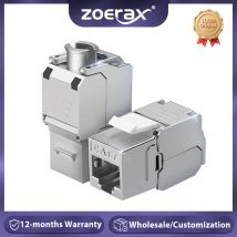 ZoeRax RJ45 CAT 7, werkzeugloser STP-geschirmter Keystone-Buchse, Keystone-Modul-Koppler-Adapter, Wandplatte aus Zinklegierung