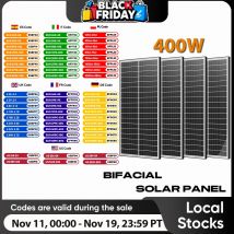 WERCHTAY 400W/100W 12V Pannelli solari bifacciali Monocristallini 25,5% Efficienza 18BB Celle Alimentazione fotovoltaica per campeggio sul tetto domestico