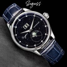 Sugess Herrenuhr Limited Edition Moonphase 316L Edelstahlgehäuse Tianjin ST2528 Uhrwerk Luxus Edelstein Sterne Zifferblatt Geschenk V3