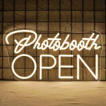 Photobooth Offene Neon Zeichen Für Wand Dekor Warme Led-leuchten Raum Dekoration Für Foto Studio Porträt Fotografie Club USB Lampe