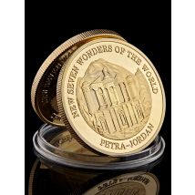 2007 Petra Jordan New Seven Wonders of The World Gold Plated Commemorative Coin with Capsule Cover