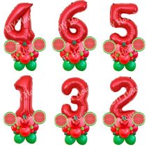 31 Stück Wassermelonen-Luftballons, Turm, 32 Zoll, Zahlenfolienballon für Kinder, Wassermelone, Geburtstagsfeier, Dekoration, Sommerparty, DIY-Geschenke