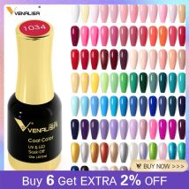 VENALISA Smalto gel per unghie TPO FREE Soak Off UV LED Smalti organici inodore Colori per nail art 12ml 120 colori Smalto gel UV