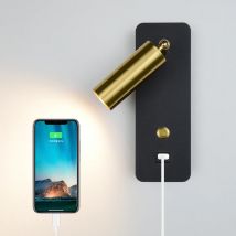LED-Wandleuchten für den Innenbereich, 7 W, mit USB-Aufladung, Wandleuchte, Schlafzimmer, Wohnzimmer, nordische moderne Wandleuchte, Gang mit Schalter, Wandleuchte