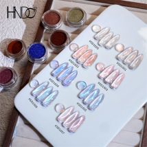 HNDO Neues 12-Farben-Katzenaugen-Magnetpulver, Nagelkunst-Glitzer für Gel-Nagellack, professionelles Design, Pigment-Reibstaub