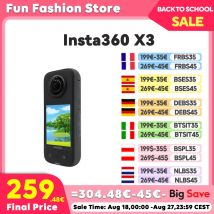 Insta360 X3-Cámara de Acción impermeable 360, con sensores de 1/2 "y 48MP, vídeo 5,7 K 360 activo HDR, foto 360 de 72MP, lente única 4K