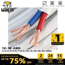 2Core 3C White Flat Sheath Cable Solid Copper For Home Power wiring PVC Soft Copper Wire 110V 240V 380V 18AWG 16AWG 14AWG 12AWG