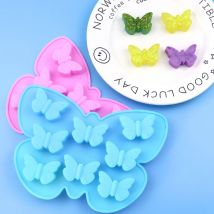 Stampo per cioccolato in silicone a forma di farfalla a 8 fori Stampo per cubetti di ghiaccio estivo Strumento per colla a goccia Stampo per decorazione torta budino di caramelle fai-da-te