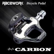RACEWORK Rennrad Schloss Pedal Ultra-Licht Carbon Fiber Textur Self-Locking Aluminium Paddel Lager Pedal R550 Mit SPD Schloss