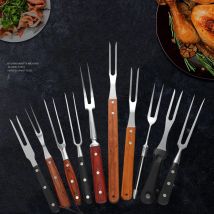 Fleischgabel, Fleischschnitzgabel aus Edelstahl mit langem Griff, scharfe Zinke, Grillgabel, Serviergabel für Huhn, Truthahn, Rindfleisch JT566