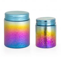 TiTo Titan-Teebox, universelle Tee-Aufbewahrung, versiegelter Behälter, Regenbogenfarben, rund, für die Küche, kann Süßigkeiten, Eisenkanister, Teebox