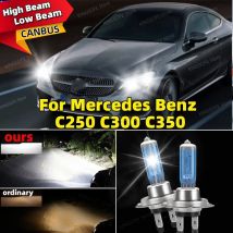 2 Stück 100 W Halogenlampen Superhelle Autoscheinwerfer H7 Canbus Fehlerfreie Lampe 6000 K Weiß für Mercedes Benz C250 C300 C350
