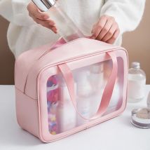 PU Frauen Reise Lagerung Tasche Kosmetik Tasche Make-Up Tasche Reise Veranstalter Taschen Wasserdichte Kulturbeutel Transparente Kosmetik Fällen