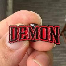 "Demon" Letter Halloween Brooch Ghost Festival Humorous Computer Pin Novelty Accessories for Backpack Hat Clothes