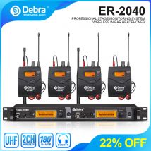 Debra UHF IEM In-Ear Wireless Monitor System ER-2040 mit Empfangsentfernung 180 m für Bühnenauftritte, Gesang im Freien