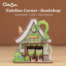 CUTEBEE Mini Store Series DIY Miniaturhaus 3D Holzpuzzle Spielzeug Handgefertigtes Puppenhaus-Set für TaleBox Corner Bookshop