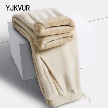 YJKVUR Unisex 2026 Winter Neue Oversize-Hose für Männer und Frauen Warme Fleece-Gefütterte Kordelzug-Hose Lässige Bequeme Fitness-Jogginghose