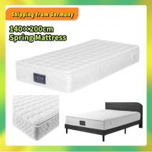 Comanlai 140 x 200 cm Federkernmatratze, 7 Zonen Kalschaummatratze, 25 cm Höhe, H3-Härte, gesteppte Mikrofaser-Bezug