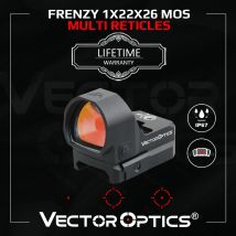 Vector Optics Frenzy 1x22x26 MOS Multi Reticles Pistol Red Dot Sight IP67 Waterproof&Auto Shut-off Fit MOJ 9mm 12GA Glock 17 19