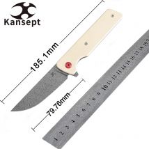 Kansept Anomaly K2038A5 Taschenmesser Drop Point 3,14'' Damaskus + Elfenbein G10 Griff Uesful Outdoor Taktisches und Jagdmesser EDC