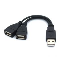 Cavo Y splitter USB 2.0 Convertitore adattatore di alimentazione cavo di prolunga da 1 maschio a 2 femmine per la ricarica della trasmissione dati dell'auto del PC