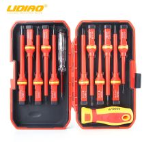 LIDIAO 13-teiliges Schraubendreher-Set, Elektriker-Reparatur-Werkzeug-Set, 1000 V, austauschbares, isoliertes Schraubendreher-Set mit magnetischen Schlitz-Bits