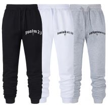 Jogginghose mit Kreuz-Bibel-Aufdruck für Herren, christliches sportliches Training, Laufen, Jogger, Trainingshose, lässige, bequeme Baumwollhose